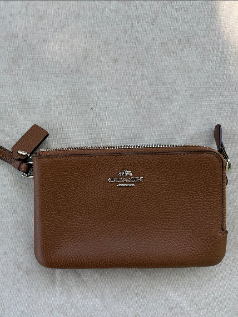 Coach Brown Leather Wristlet - Picture 1 of 4